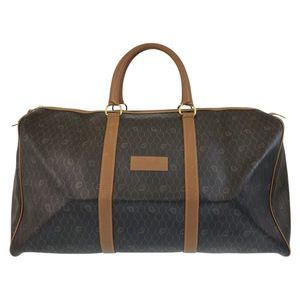 DIOR Vintage Brown Leather Boston Bag